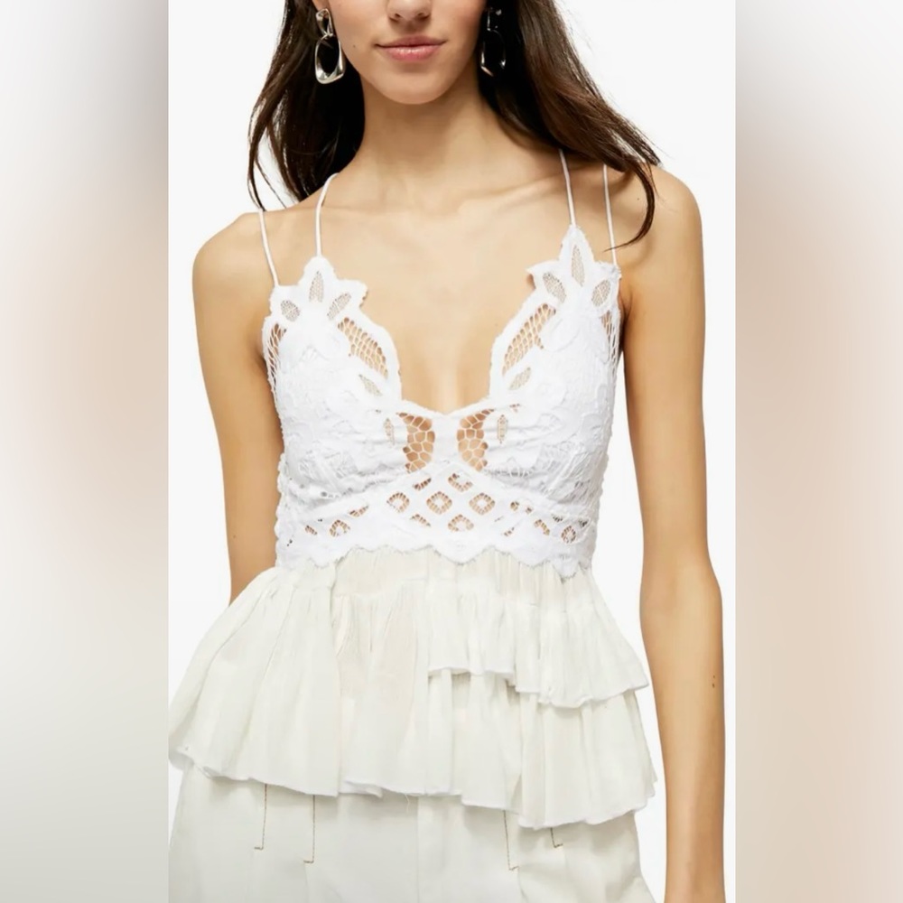 Free People Adella White Top, Size XS NWT